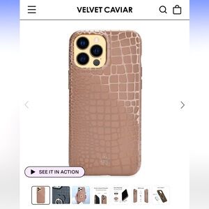 Velvet Caviar Khaki Croc iPhone 12 Pro Max Case nwt